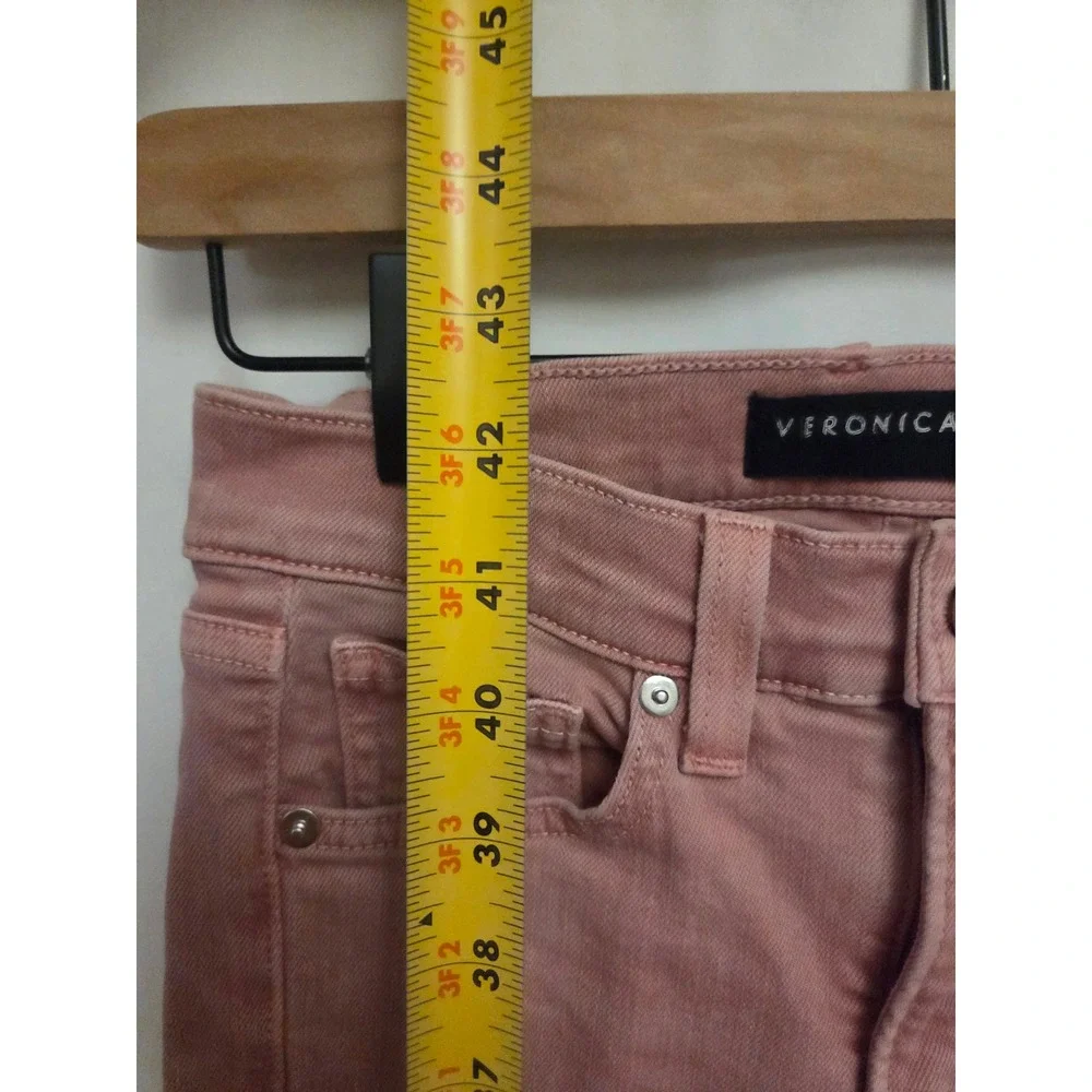Veronica Beard Jeans‎ Womens 24 Pink High Rise Flare Leg Denim